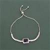 Cz Adjustable Bracelet With Rhodium Plating