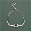 Cz Adjustable Bracelet With Rhodium Plating