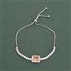 Cz Adjustable Bracelet With Rhodium Plating