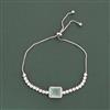 Cz Adjustable Bracelet With Rhodium Plating