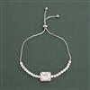 Cz Adjustable Bracelet With Rhodium Plating
