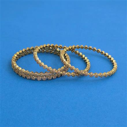 Cz Classic Bangles With Mehndi Plating