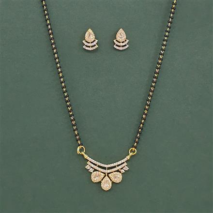 Cz Classic Mangalsutra With 2 Tone Rhodium Plating