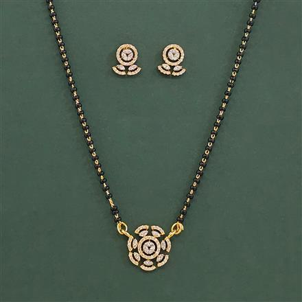 Cz Delicate Mangalsutra With 2 Tone Rhodium Plating