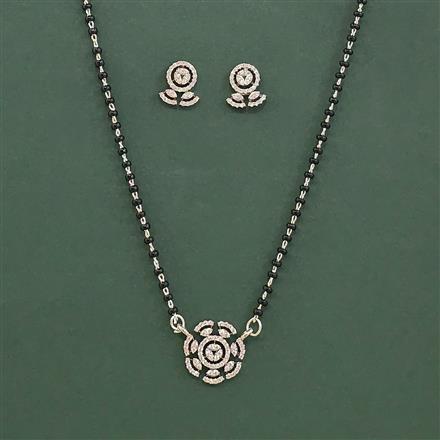 Cz Delicate Mangalsutra With 2 Tone Rhodium Plating