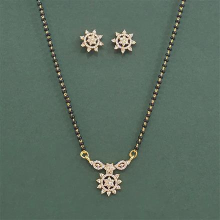 Cz Classic Mangalsutra With 2 Tone Rhodium Plating