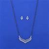 American Diamond Classic Mangalsutra with Rhodium Plating 2 Tone Plating