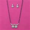 American Diamond Classic Mangalsutra with Rhodium Plating 2 Tone Plating