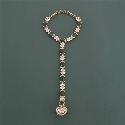 Cz Classic Hath Pan With Mehndi Plating