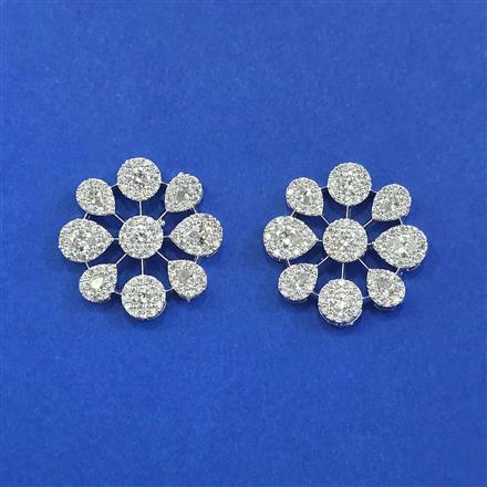 Cubic Zirconia Tops With Mehndi 2 Tone Rhodium Plating