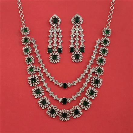 Cz Classic Necklace With Rhodium Plating