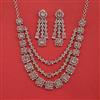 Cz Classic Necklace With Rhodium Plating