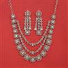 Cz Classic Necklace With Rhodium Plating
