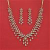 Cz Classic Necklace With Mehndi 2 Tone Rhodium Plating