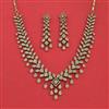 Cz Classic Necklace With Mehndi 2 Tone Rhodium Plating