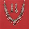 Cz Classic Necklace With Mehndi 2 Tone Rhodium Plating