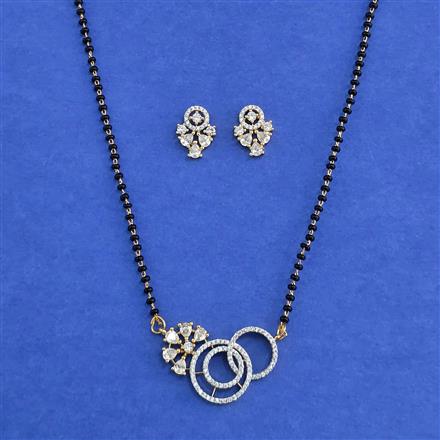 Cz Classic Mangalsutra With 2tone Plating Rhodium Plating