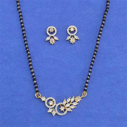 Cz Classic Mangalsutra With 2tone Plating Rhodium Plating