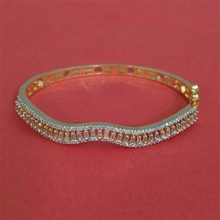 Cz Openable Kada With 2 Tone Rhodium Plating