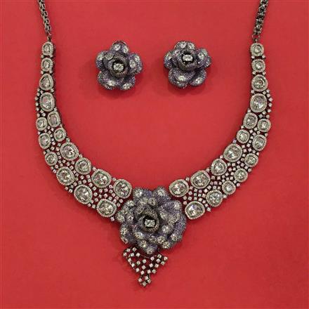 Cz Classic Necklace With Black Plating