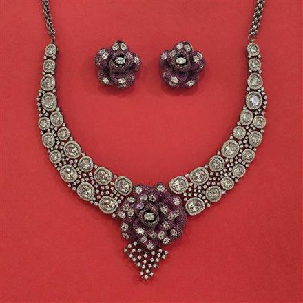 Cz Classic Necklace With Black Plating