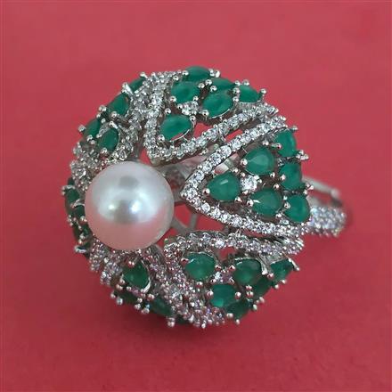 Cz Adjustable Ring With Rhodium Plating