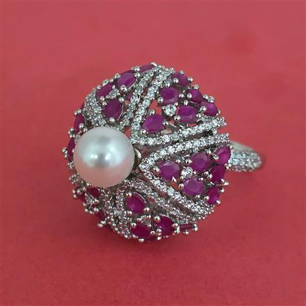 Cz Adjustable Ring With Rhodium Plating