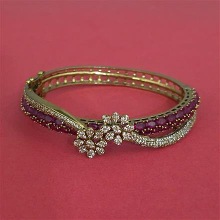 Cz Openable Kada With Mehndi Plating