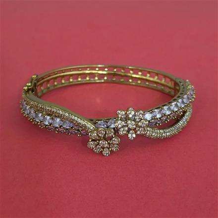 Cz Openable Kada With Mehndi Plating