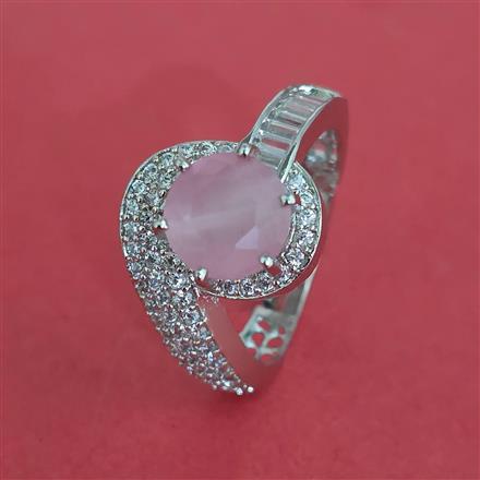 Cz Adjustable Ring With Rhodium Plating