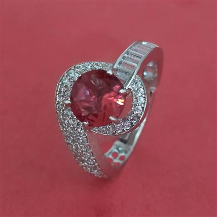 Cz Adjustable Ring With Rhodium Plating