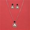 Cz Classic Pendant Set With Rhodium Plating