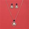 Cz Classic Pendant Set With Rhodium Plating
