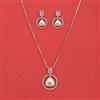 Cz Classic Pendant Set With Rhodium Plating
