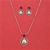 Cz Classic Pendant Set With Rhodium Plating