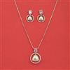 Cz Classic Pendant Set With Rhodium Plating