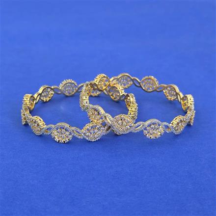 Cubic Zirconia Classic Bangles With 2 Tone Plating