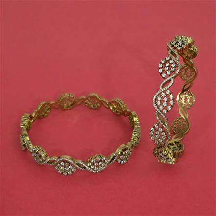 Cz Classic Bangles With Mehndi Plating