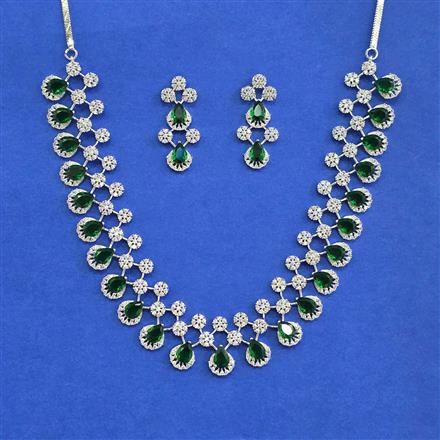 Cubic Zirconia Classic Necklace With Rhodium Plating