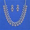 Cubic Zirconia Classic Necklace With Rhodium Plating