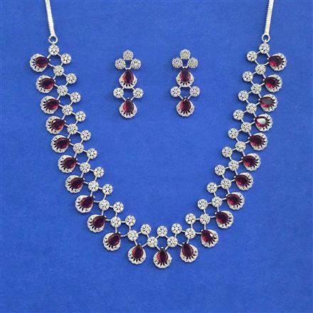 Cubic Zirconia Classic Necklace With Rhodium Plating
