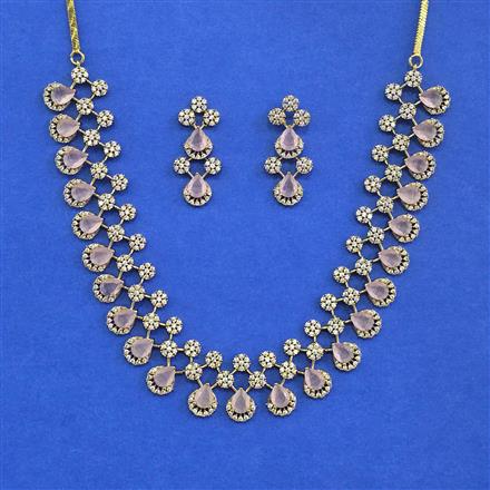 Cubic Zirconia Classic Necklace With Mehndi Plating