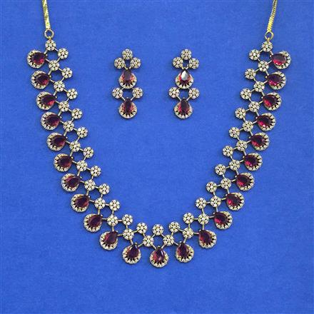 Cubic Zirconia Classic Necklace With Mehndi Plating