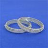 Cubic Zirconia Openable Bangles With Rhodium Plating