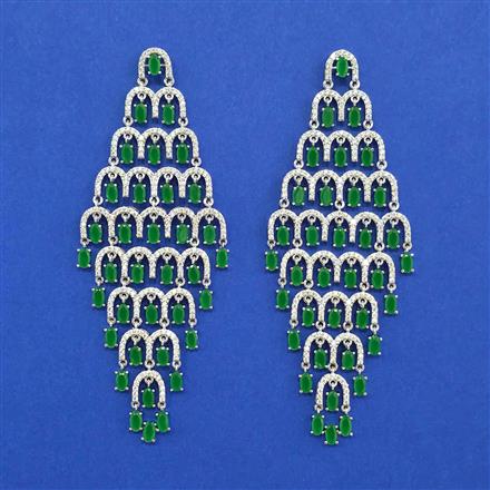 Cubic Zirconia Classic Earring With Rhodium Plating