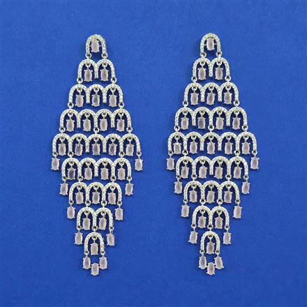 Cubic Zirconia Classic Earring With Rhodium Plating