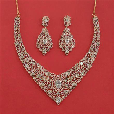 Cz Classic Necklace With 2 Tone Plating