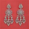 Cz Classic Earring With Rhodium Plating