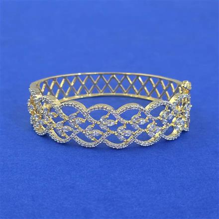 Cubic Zirconia Openable Kada With 2 Tone Plating