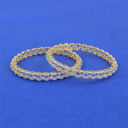 Cubic Zirconia Classic Bangles With 2 Tone Plating